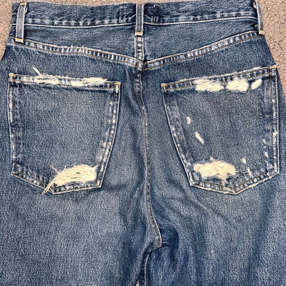 AGOLDE LOS ANGELES PREMIUM PINCH WAIST MADE IN USA DISTRESSED BLOWN KNEE JEANS - Picture 7 of 16